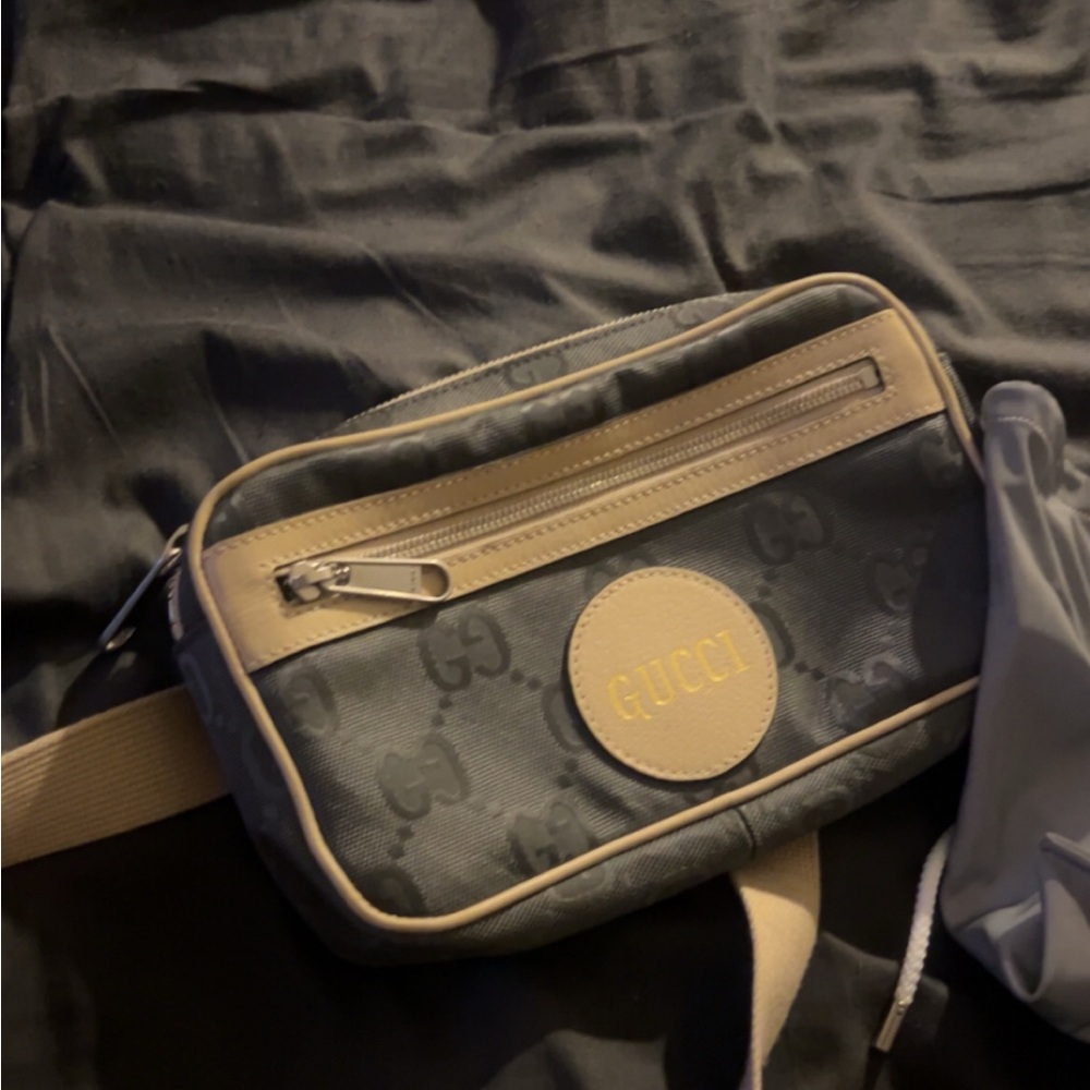 Gucci Gray and Tan GG Belt Bag